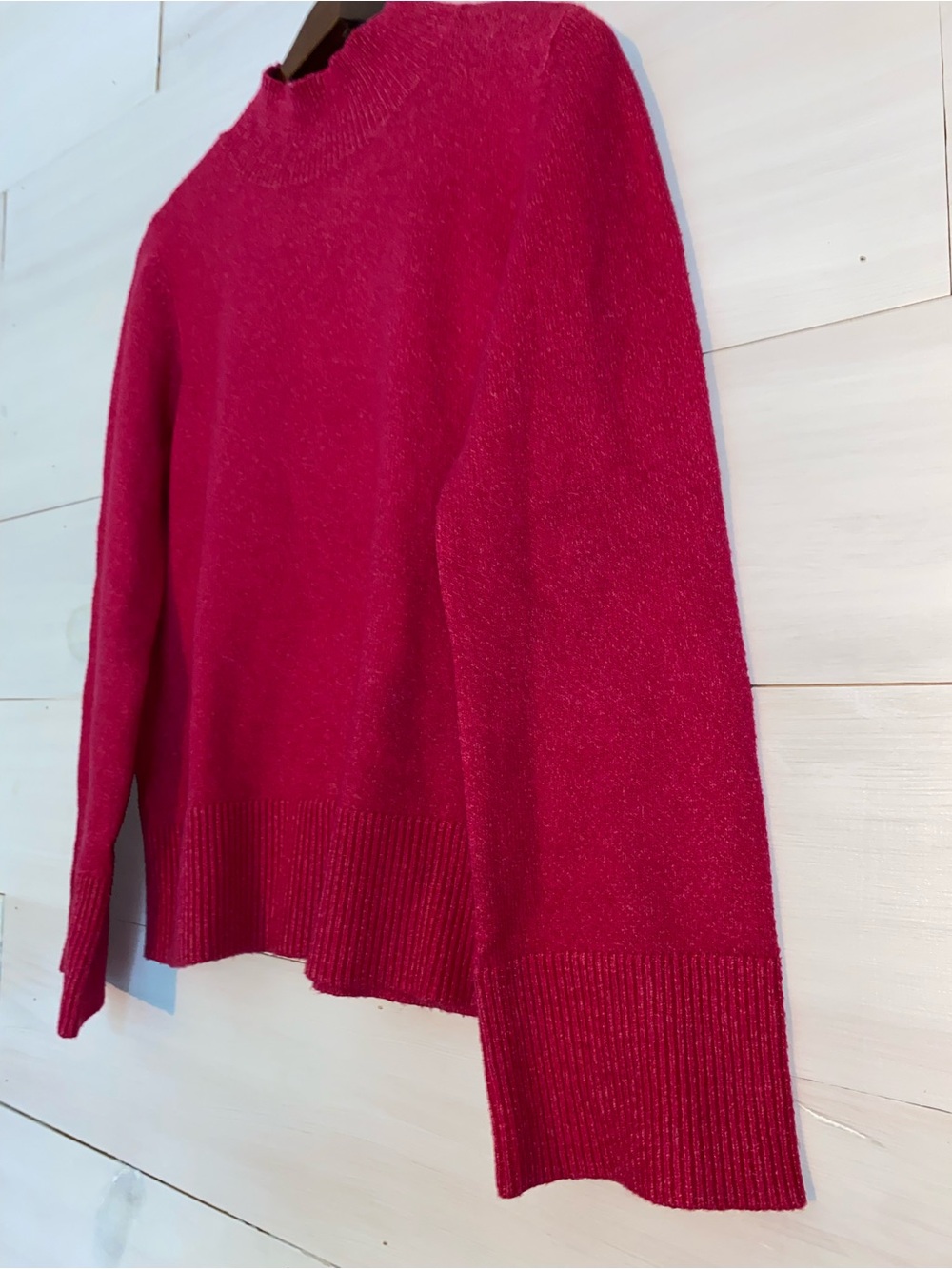 LOFT Outlet Hot Pink Mock Neck Long Sleeve Knit Sweater Medium